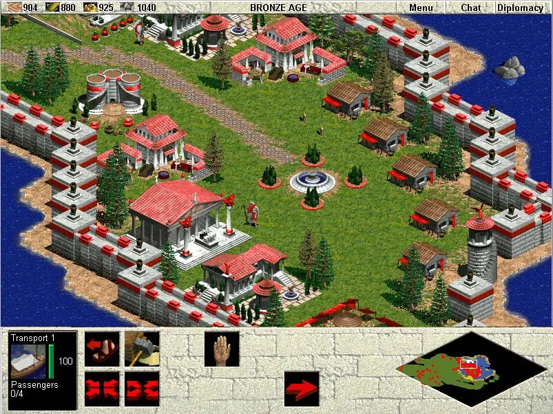 Cidade grega na Idade do Bronze em Age of Empires (1997)