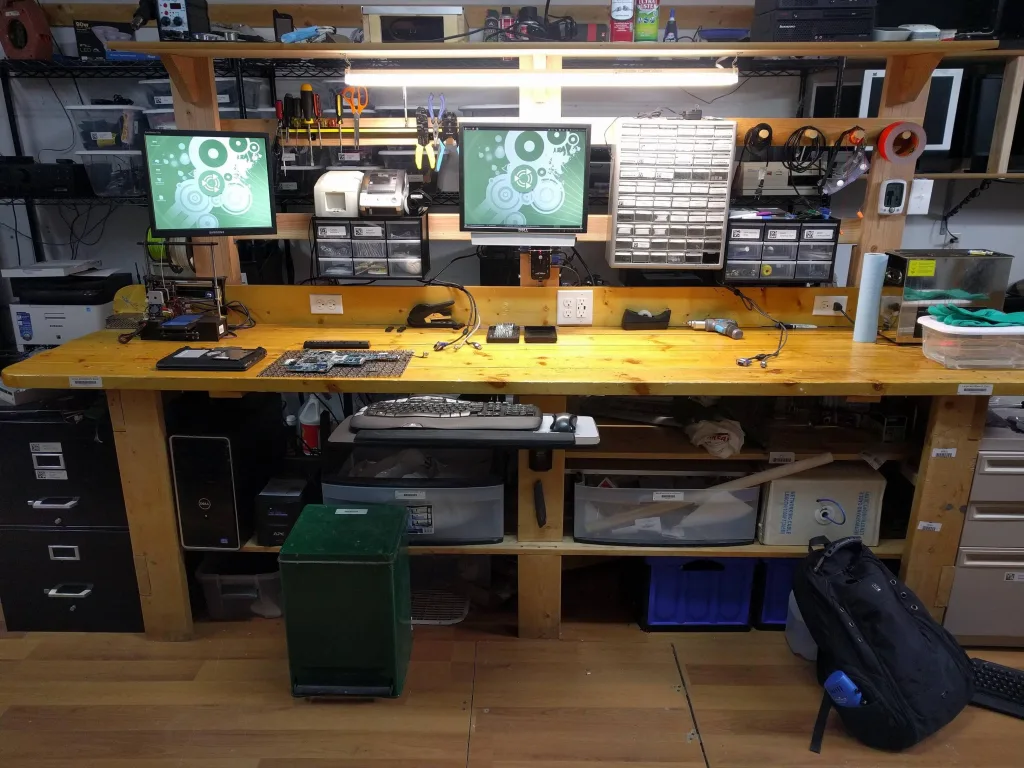 old PC repair bench tools