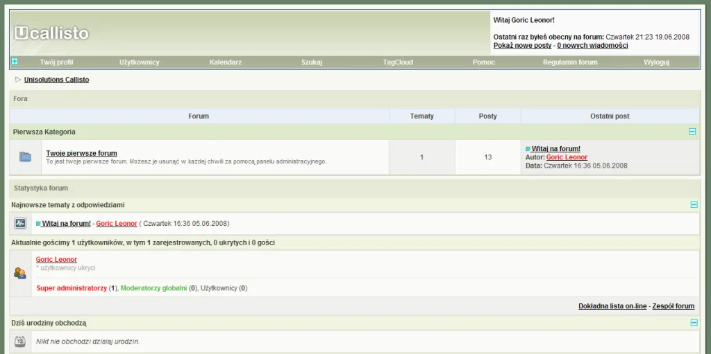 Captura de tela do Callisto, software de BBS (Bulletin Board System) usado por conexão discada