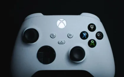 xbox controller on black background