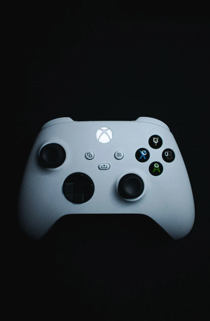 xbox controller on black background