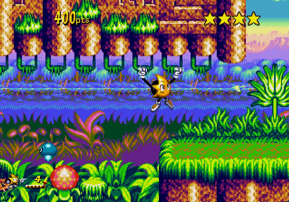 Ristar gameplay no Mega Drive